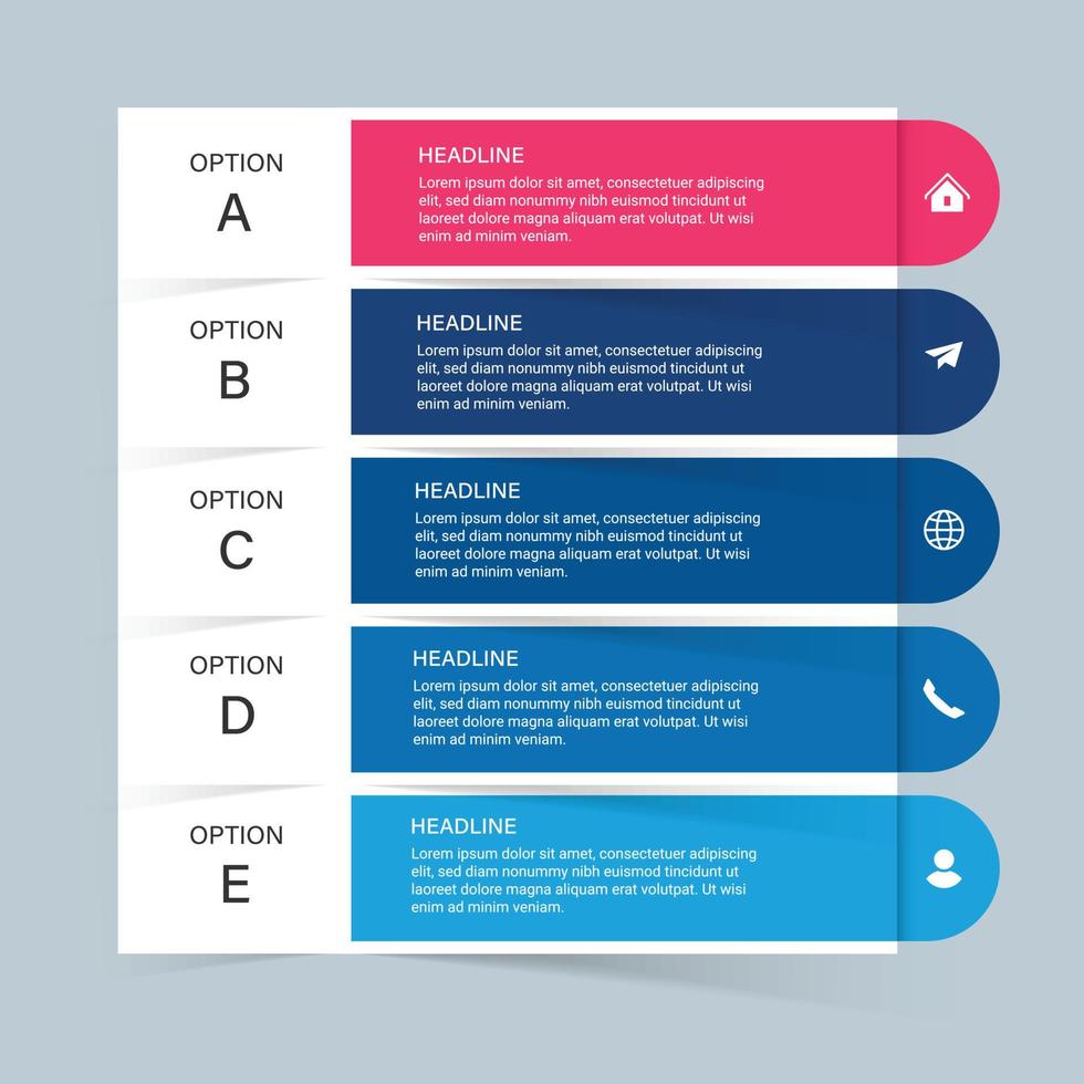 Schritte Business-Daten-Visualisierung Timeline-Prozess Infografik-Template-Design mit Symbolen vektor