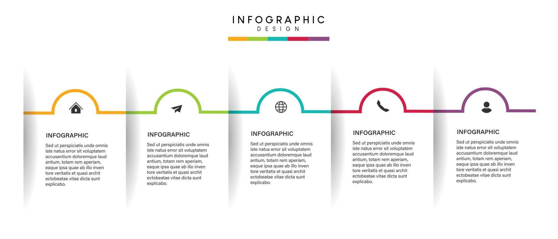 Schritte Business-Daten-Visualisierung Timeline-Prozess Infografik-Template-Design mit Symbolen vektor