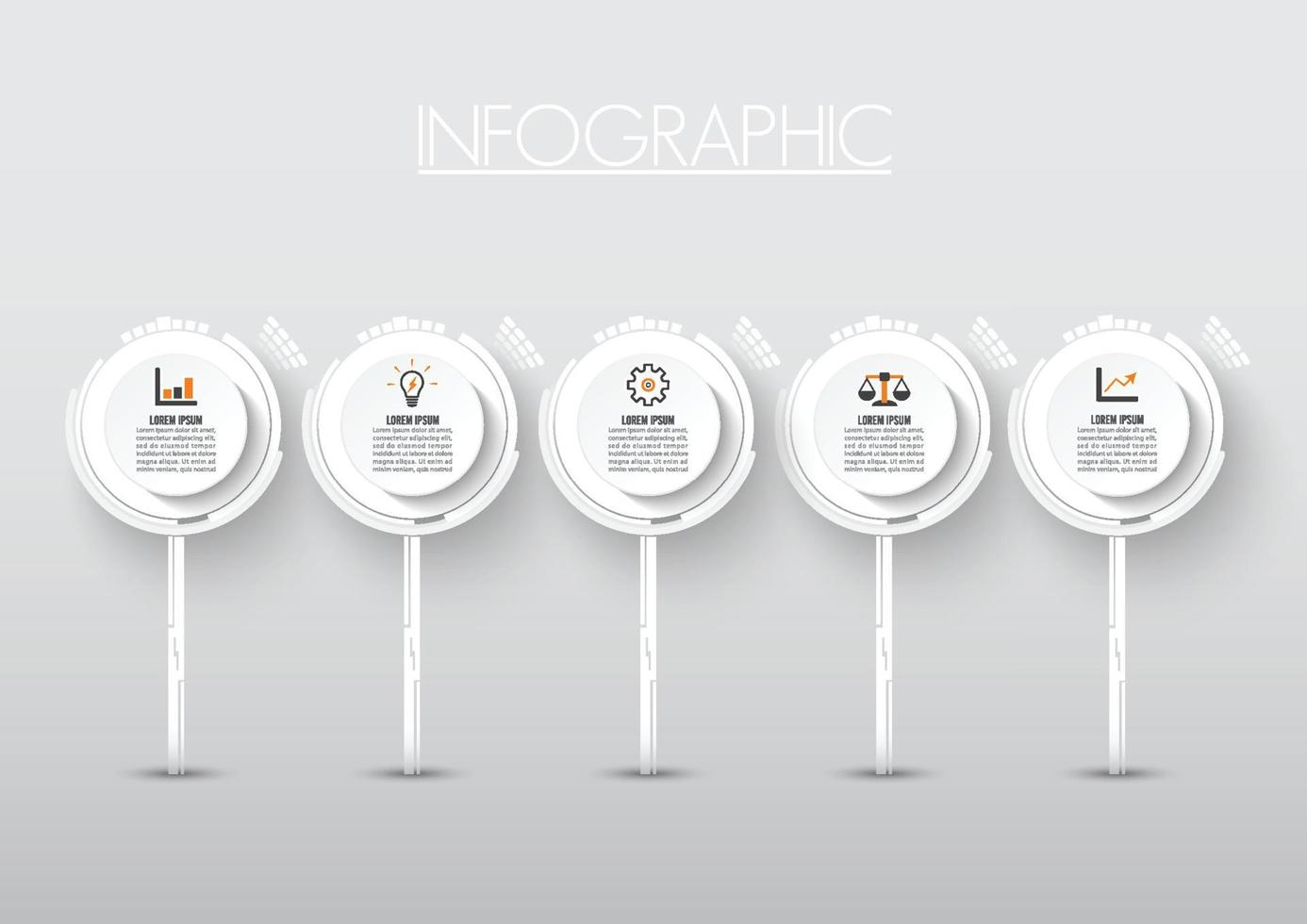 vektor infographic teknik designmall, integrerade cirklar. affärsidé med alternativ. vektor illustration. används för arbetsflödeslayout, diagram, affärsstegsalternativ, banner, webbdesign.