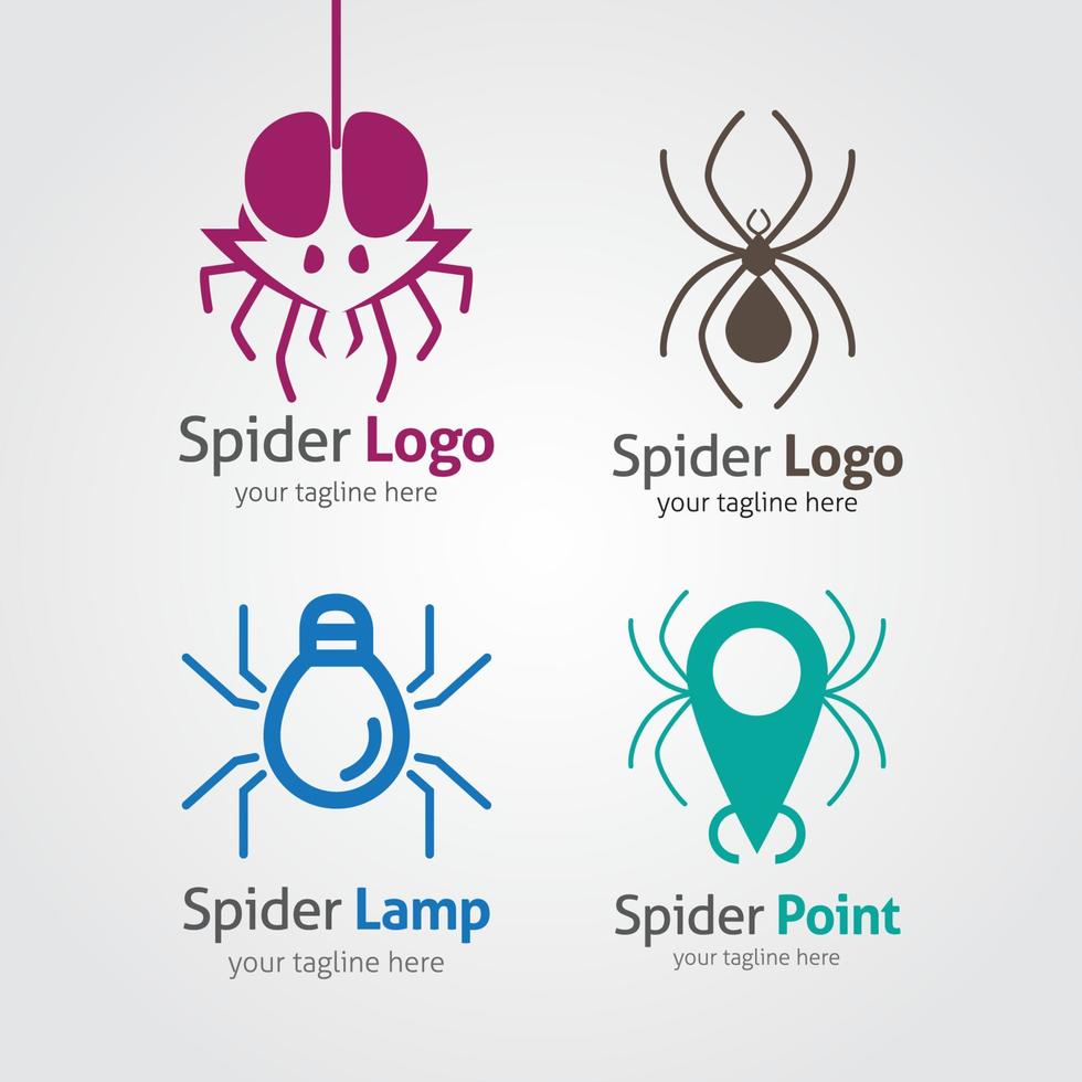 spindel logotyp formgivningsmall. vektor illustration