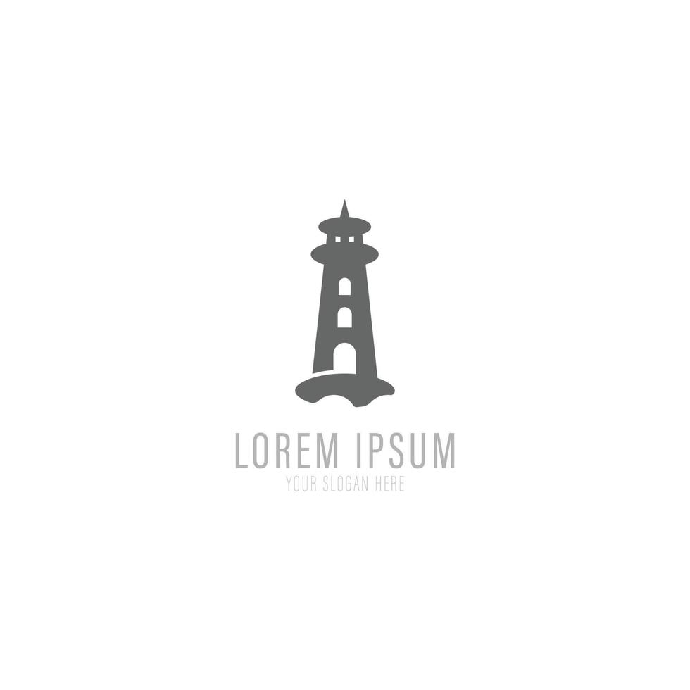 Leuchtturm, Leuchtfeuer-Logo-Symbol. Vektor-Illustration. vektor