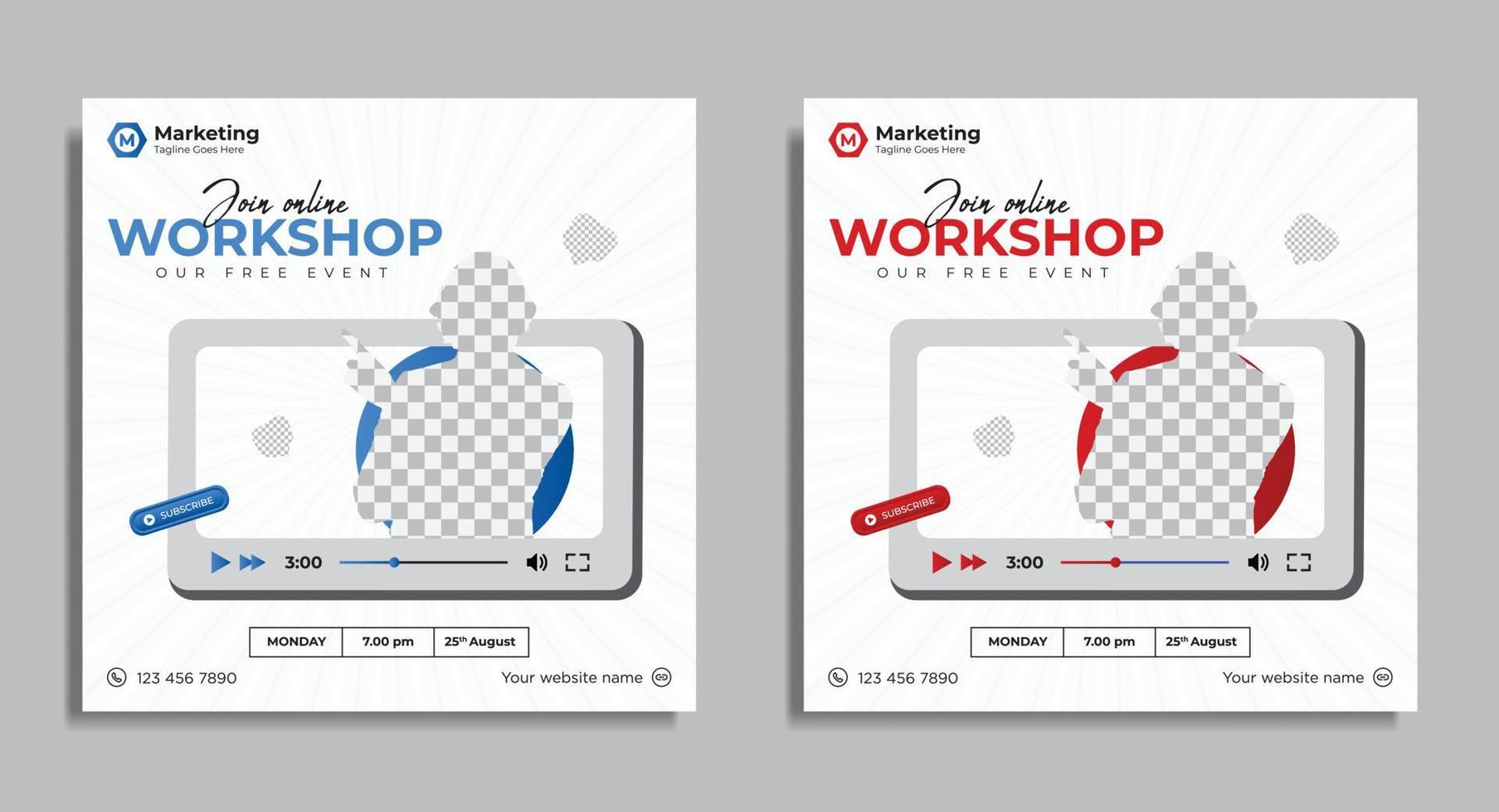 Live-Streaming Business Webinar Konferenz Workshop Social Media Template Vector Premium