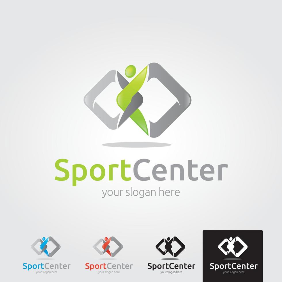 minimal sport center logotyp mall - vektor