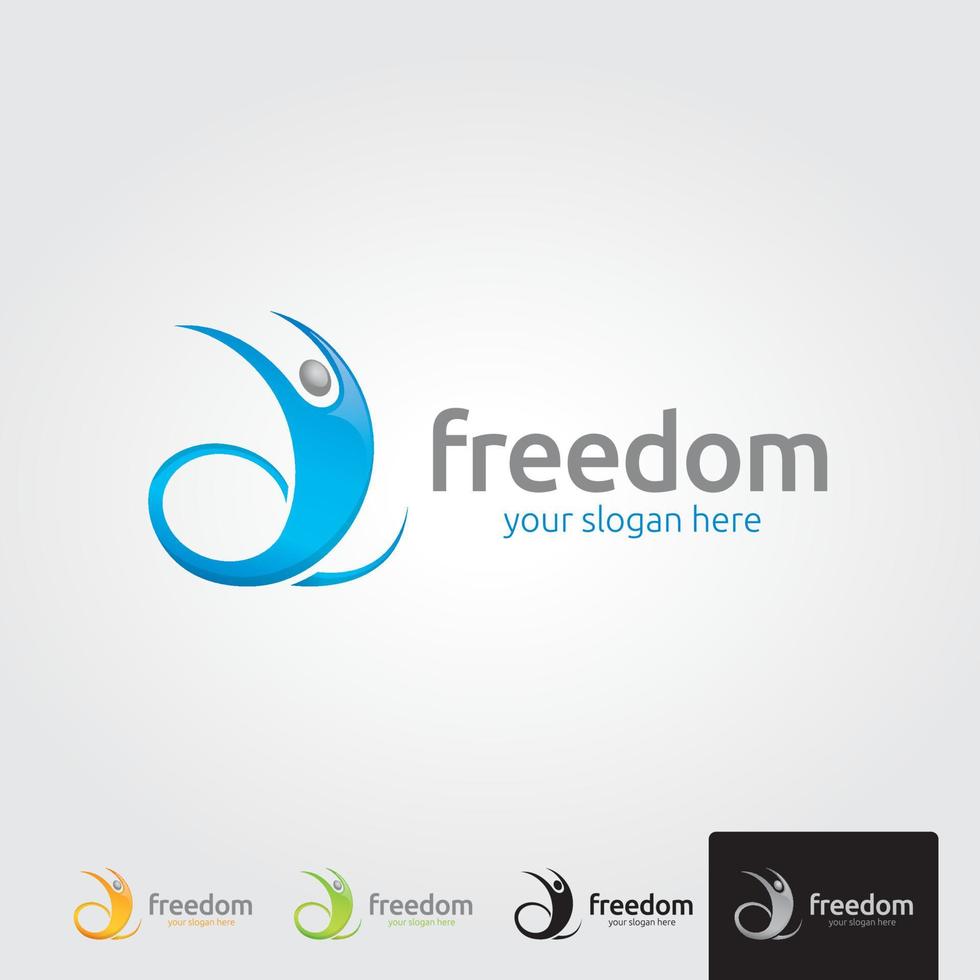 minimal frihet logotyp mall vektor