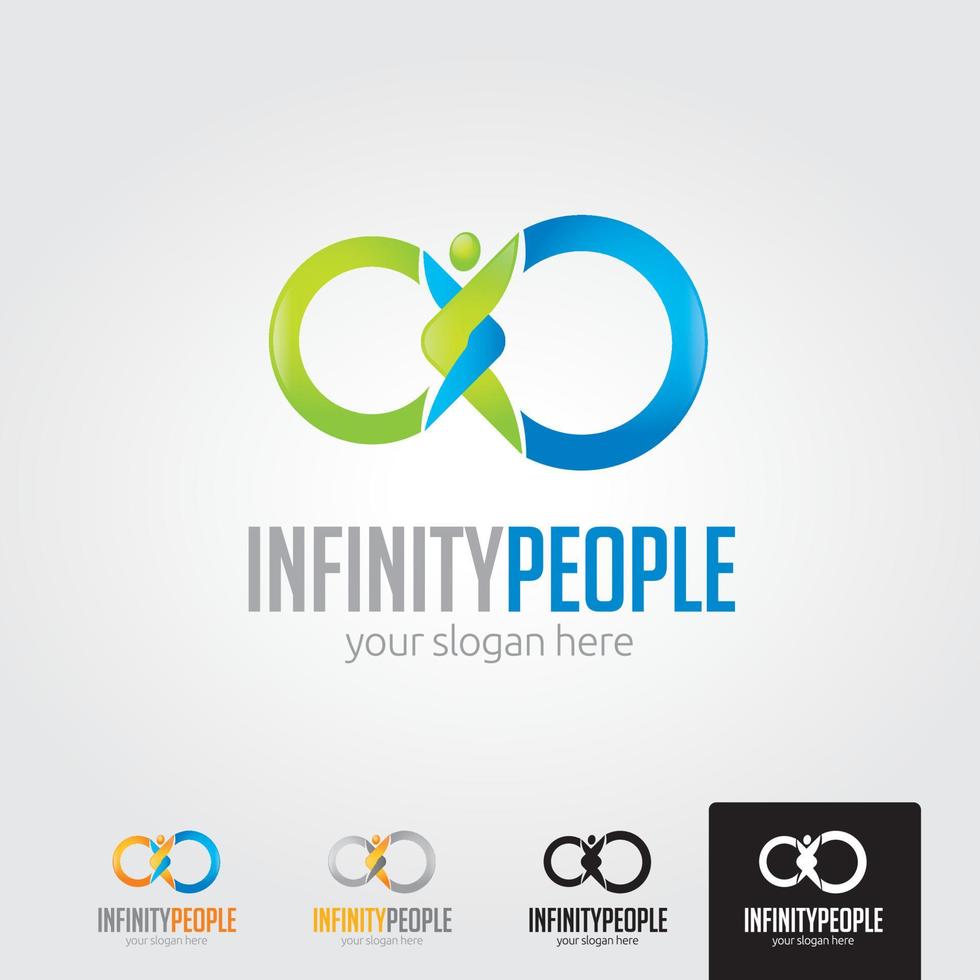 Logo-Vorlage für minimale Infinity-Leute vektor