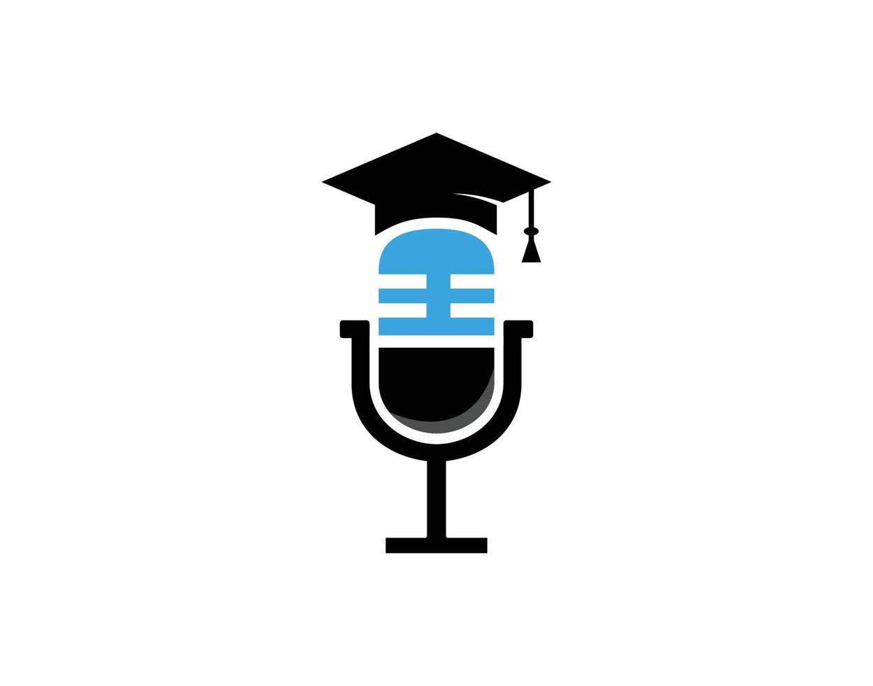 examen podcast logotyp ikon symboldesigner vektor