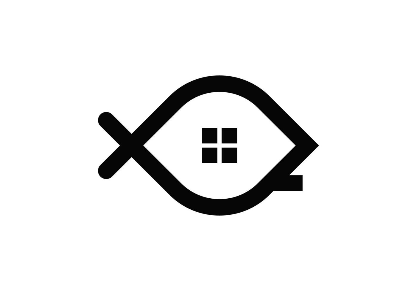 einfache Symbol-Fischhaus-Logo-Vorlage Design-Inspiration vektor