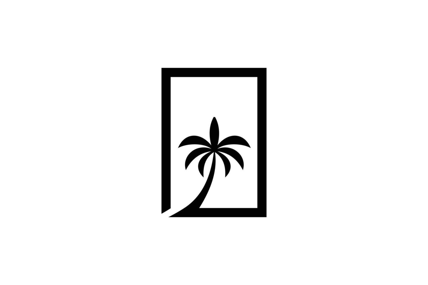 svart palm logotyp ikon silhoutte vektor