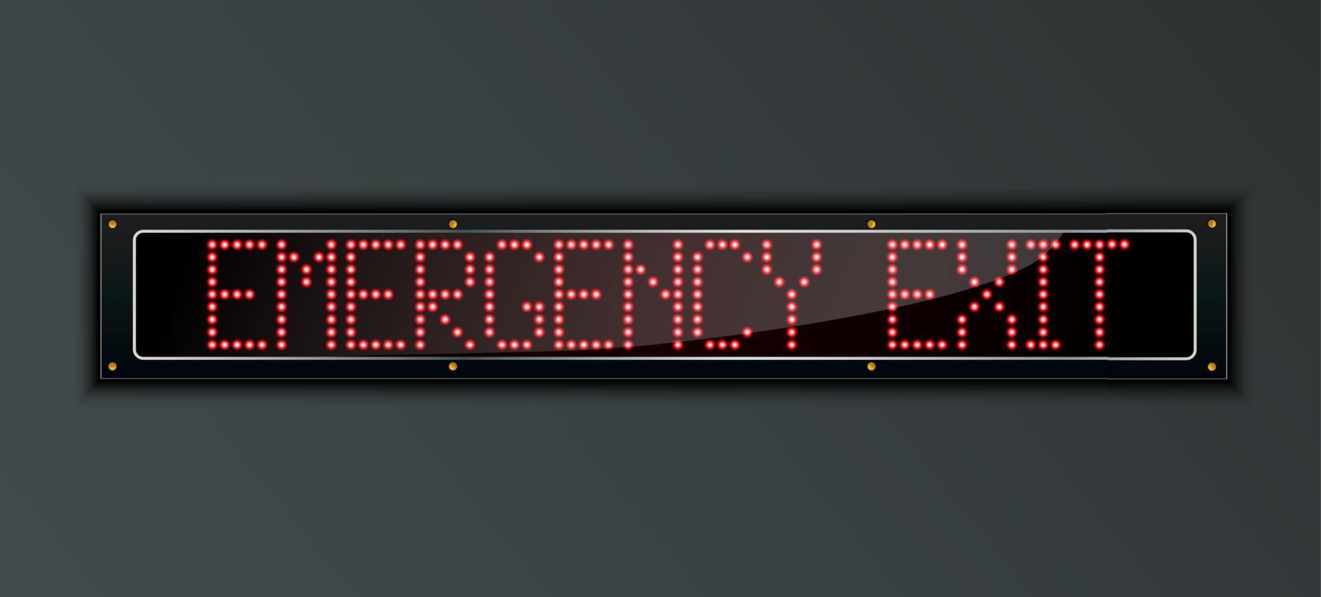 nödutgång led digital sign.vector vektor