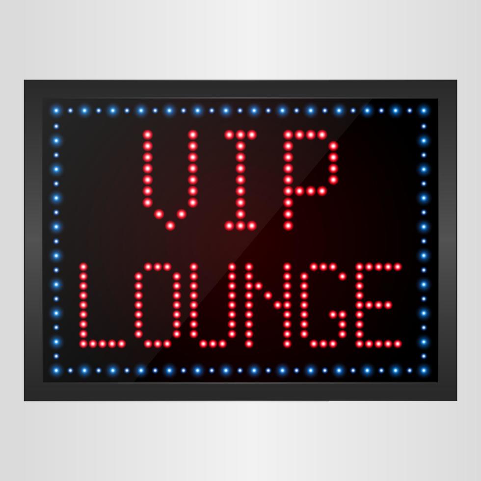 vip-lounge führte digitales schild vektor