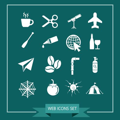 Set av webbikoner för webbplats och kommunikation vektor