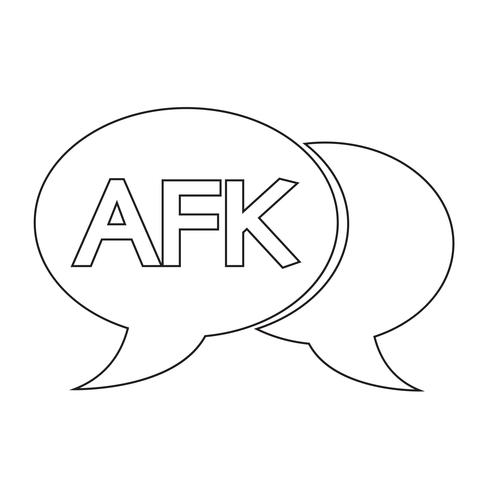 AFK internet acronym chattbubbla illustration vektor