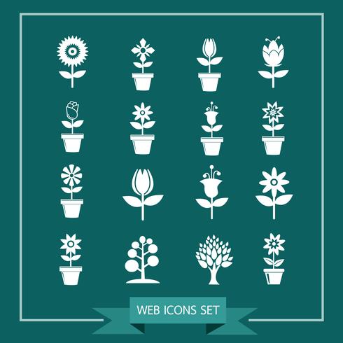 Blumen-Icon-Set für die Website vektor