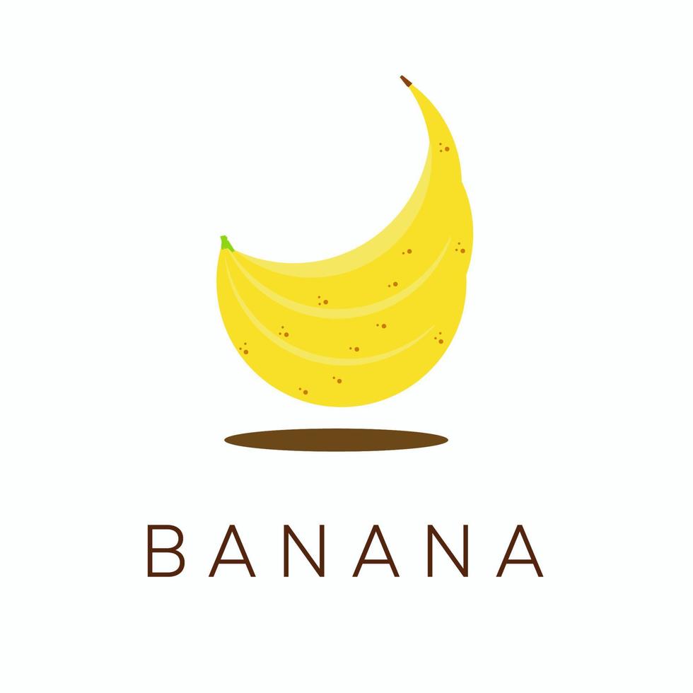 abstrakt logotyp av tre mycket gula och färska bananer vektor