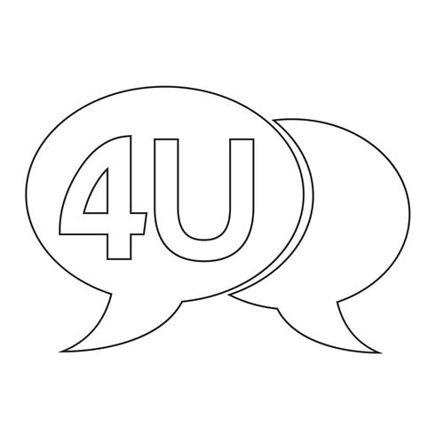 4U Internet-Akronym-Chat-Blasenillustration vektor