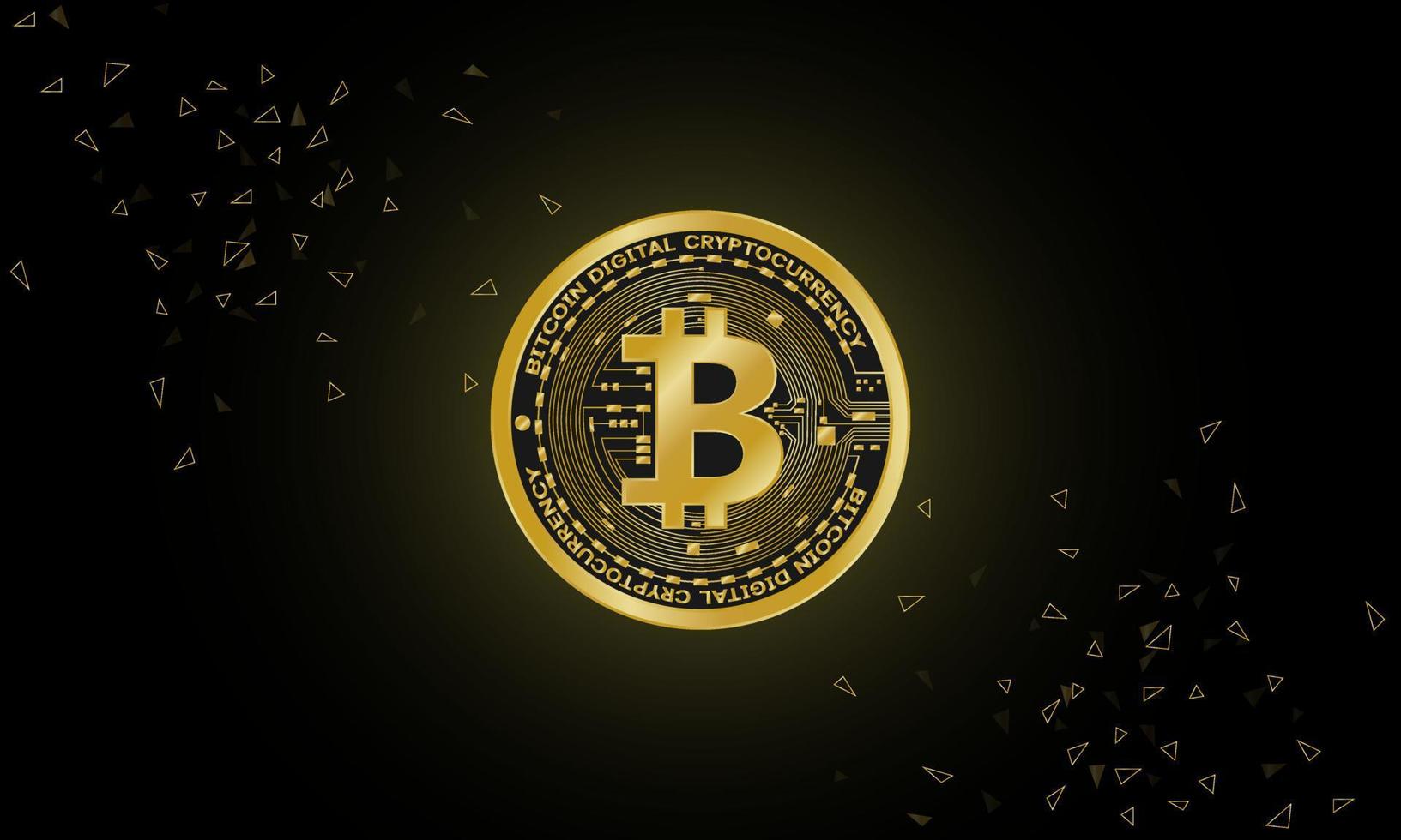 gyllene bitcoin digitala valutasymboler, futuristiska digitala pengar, vektor