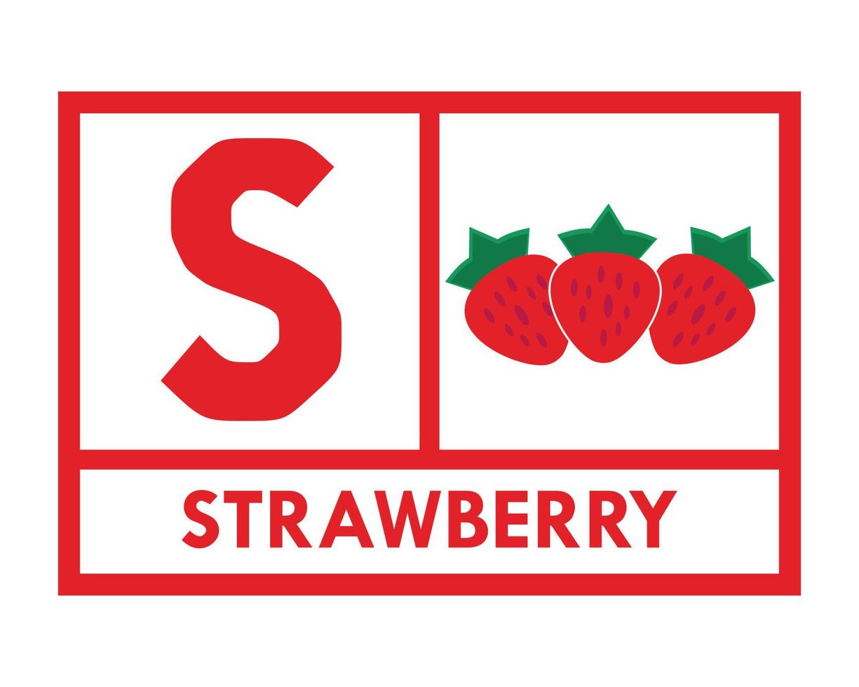 Erdbeer-Design-Logo-Vorlage-Illustration vektor