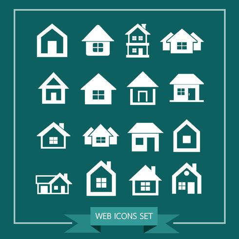 Haus Icon Immobilien Set für die Website vektor