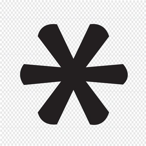 Asterisk Footnote sign icon vektor
