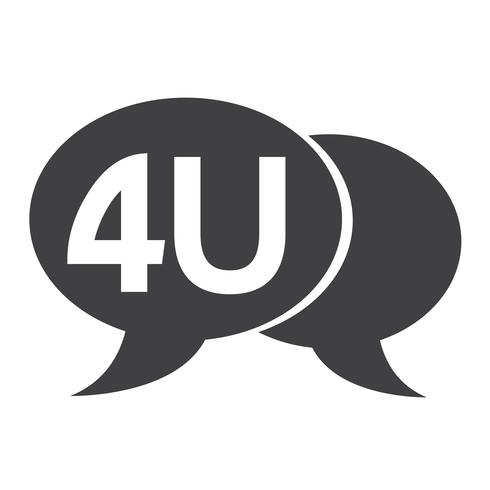 4U Internet-Akronym-Chat-Blasenillustration vektor