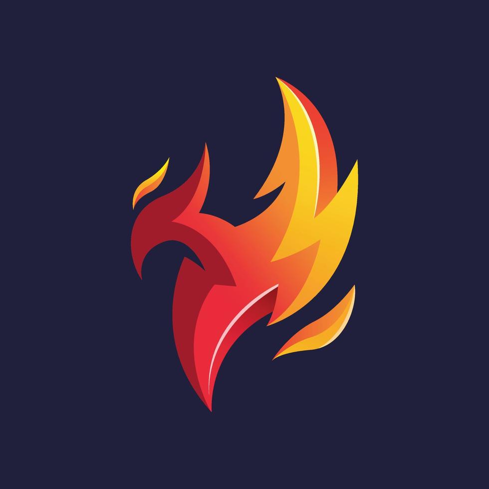 Fire phoenix fantastisk logotyp vektor