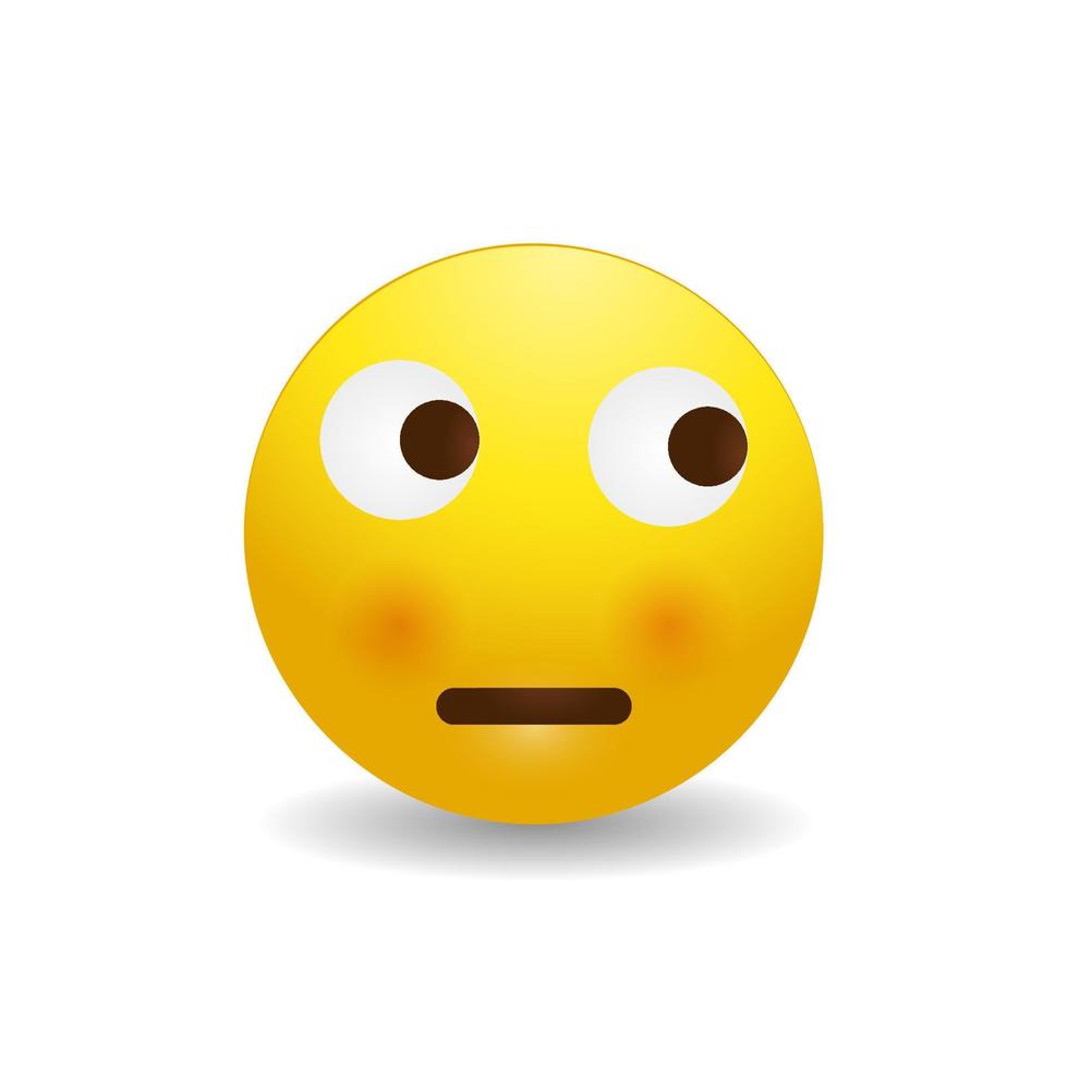 tänker emoji tecknat ansikte vektor