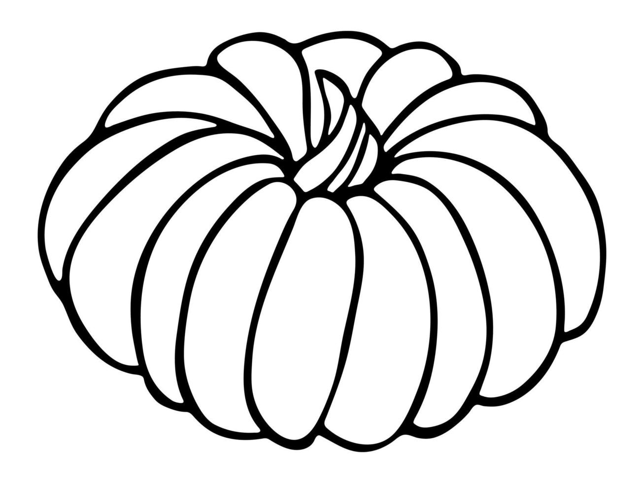 Vektor handgezeichnete Illustration von Kürbis. isoliertes Objekt auf weißem Hintergrund. gemüseernte clipart. Bauernmarktprodukt. elemente für herbstdesign, dekoration.