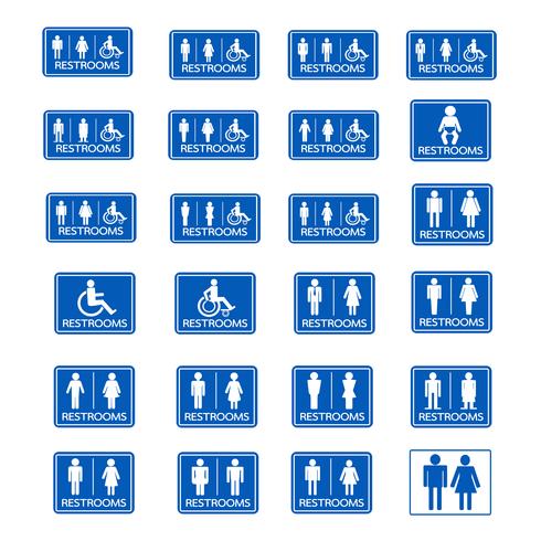 Restroom-Zeichen-Icon-Set vektor