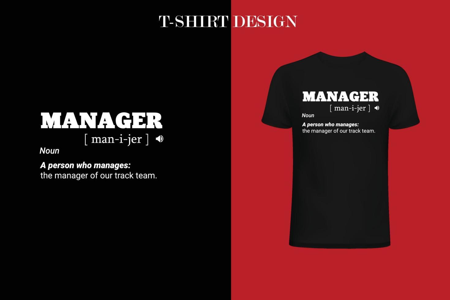 manager definition t-shirt vektor