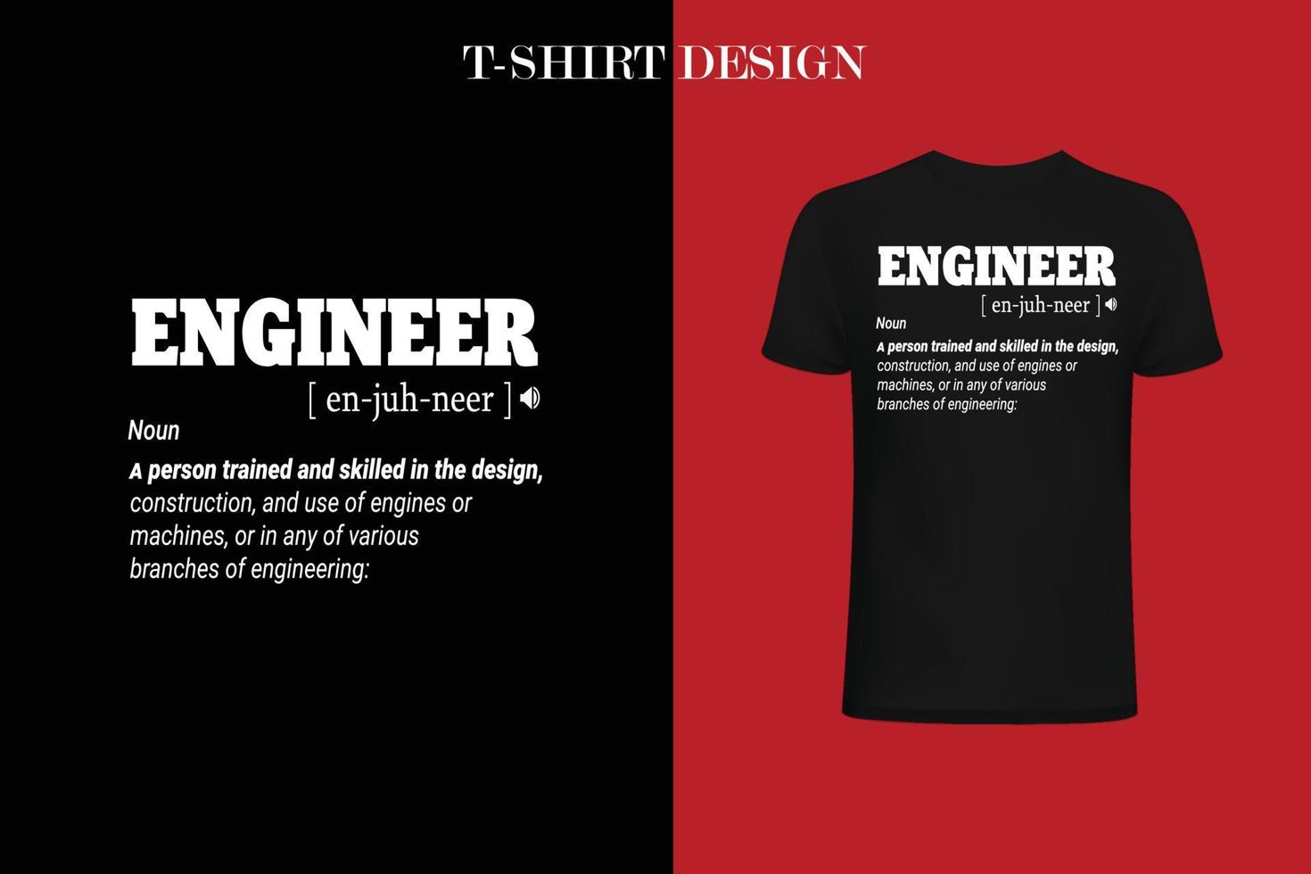 ingenjör definition t-shirt vektor