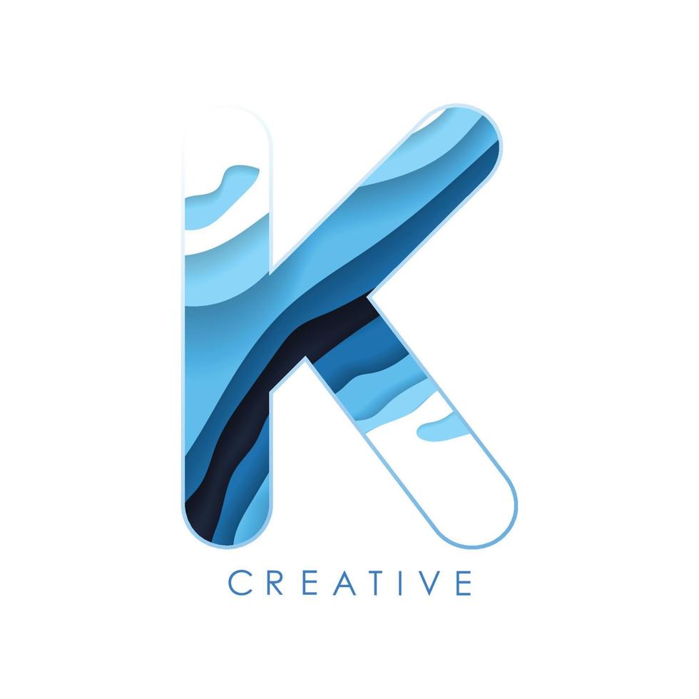 logotyp k bokstavsdesign med typsnitt och kreativa bokstäver. vektor