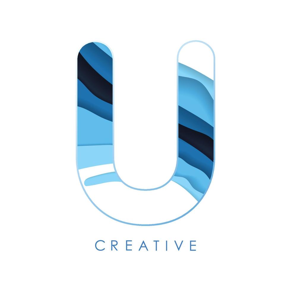 logo u briefdesign mit schriften und kreativen buchstaben. vektor