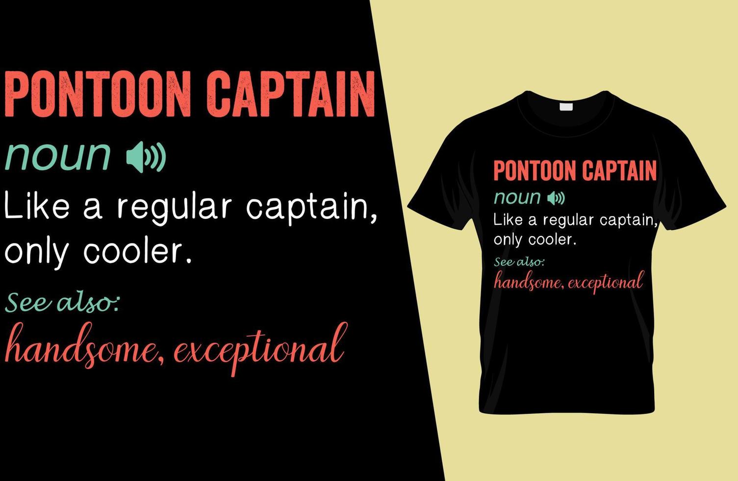 ponton rolig definition t-shirt design vektor