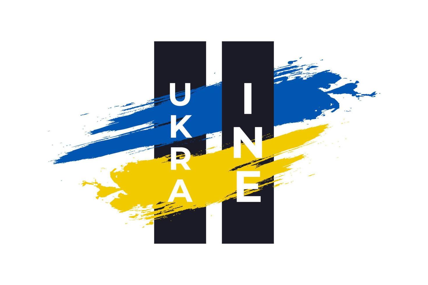 ukraine-flagge mit pinselkonzept. Flagge der Ukraine im Grunge-Stil. bete für die Ukraine. handbemalte pinselflagge des ukrainischen landes vektor