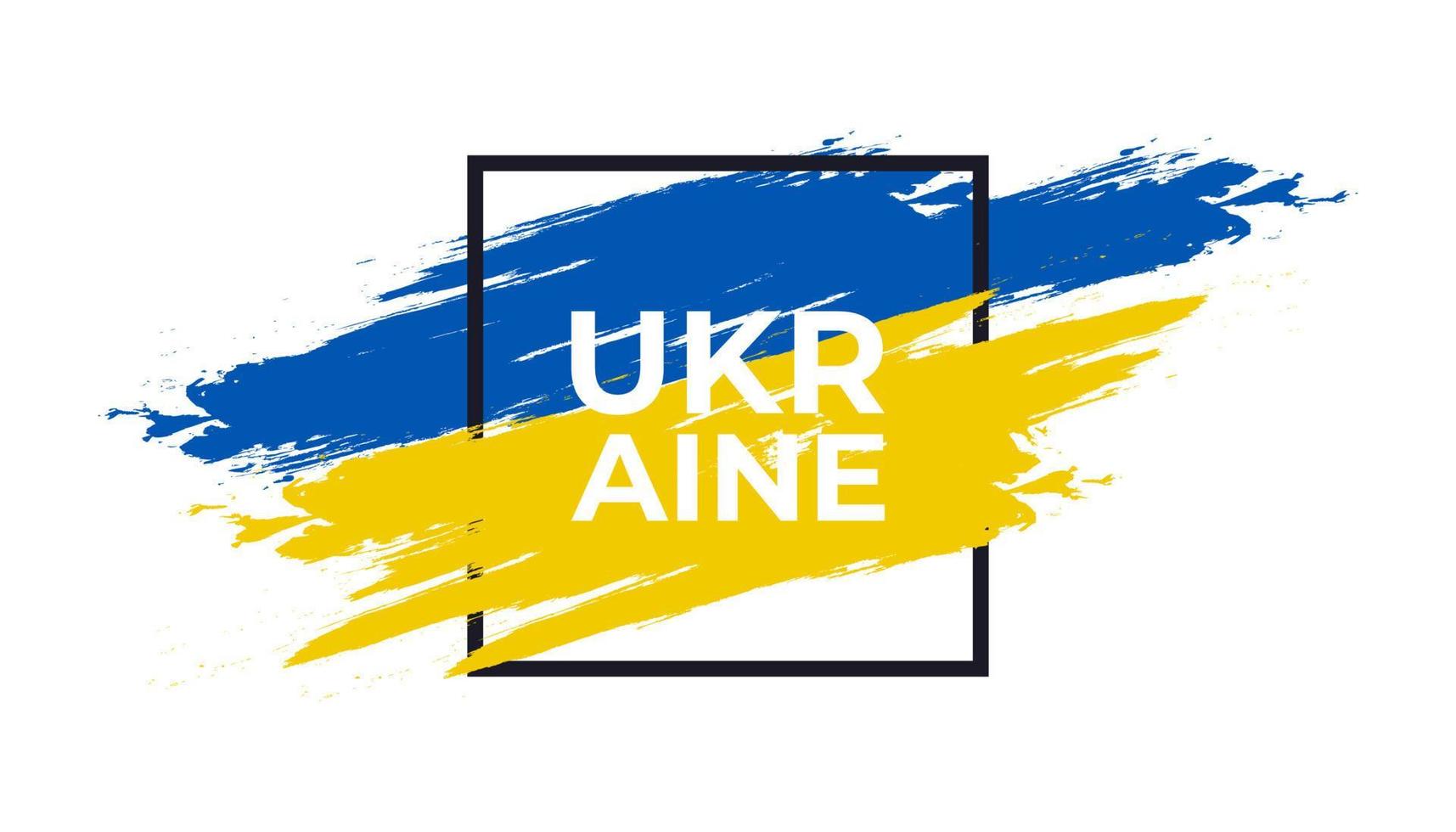 ukraine-flagge mit pinselkonzept. Flagge der Ukraine im Grunge-Stil. bete für die Ukraine. handbemalte pinselflagge des ukrainischen landes vektor