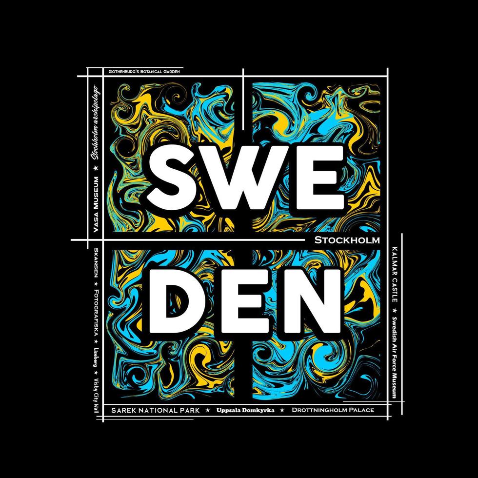 schweden t-shirt design vektorillustration vektor