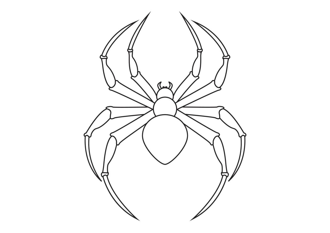 Schwarz-Weiß-Spinnen-Clipart. Arachnie. Illustration der schwarzen Spinne vektor