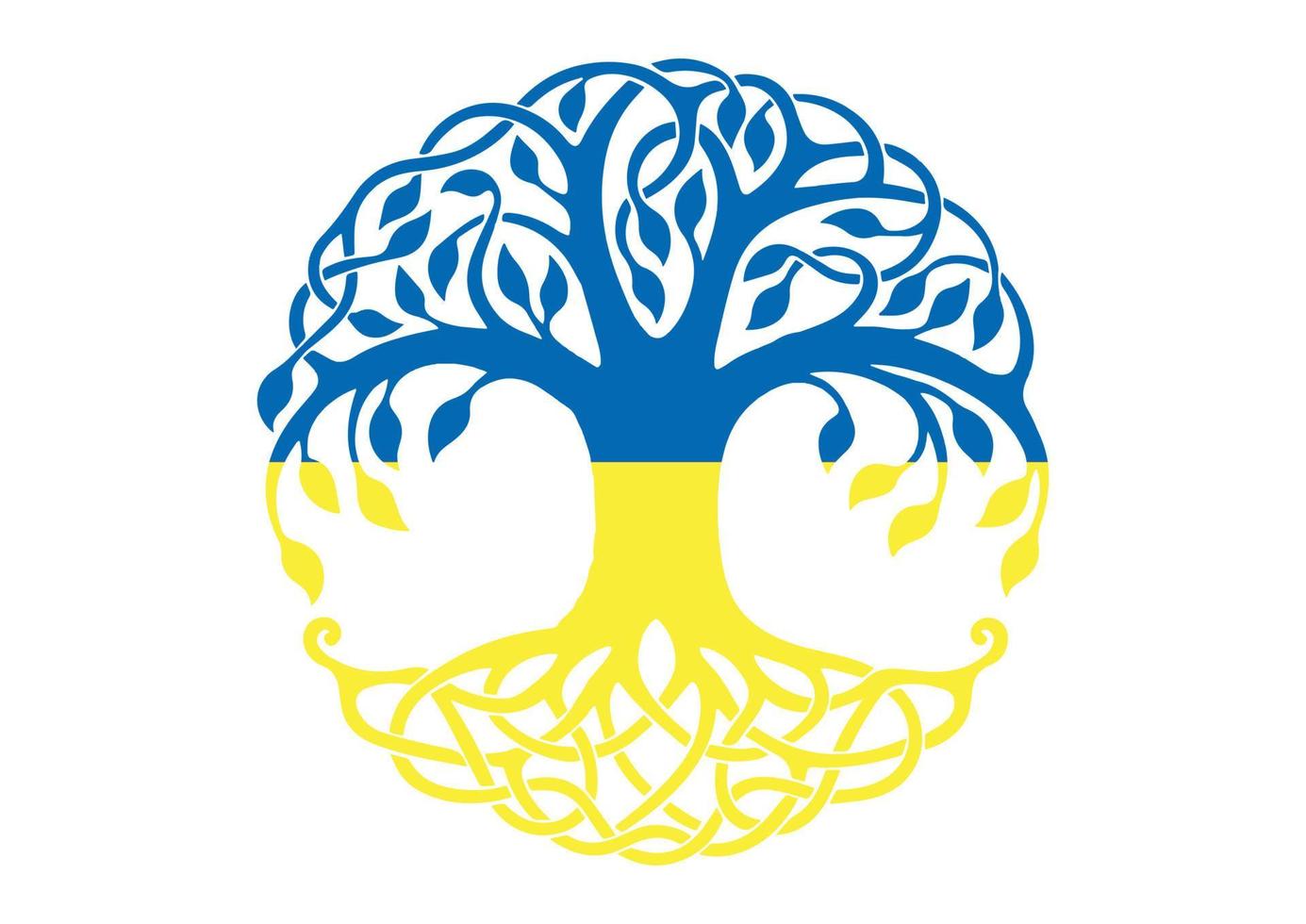 Ukraine-Flagge Baum des Lebens. hoffen vektor