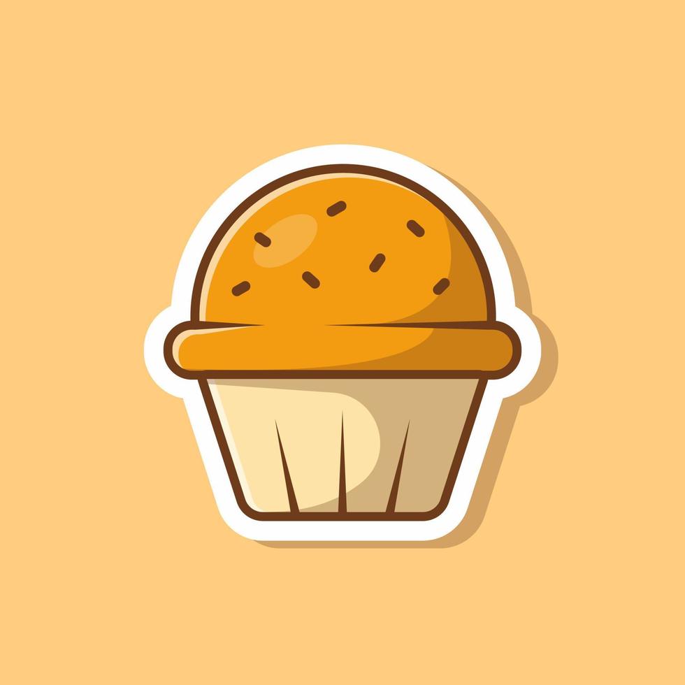 Cupcake-Vektor-Symbol-Illustration. Lebensmittel-Objekt-Icon-Konzept isolierter Premium-Vektor. flacher Cartoon-Stil vektor