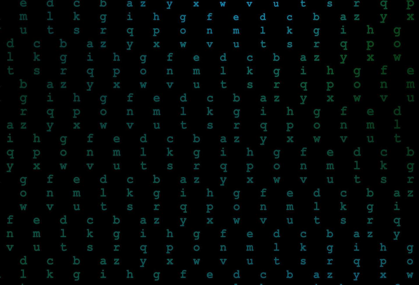 mörkblå, grön vektor layout med latinska alfabetet.