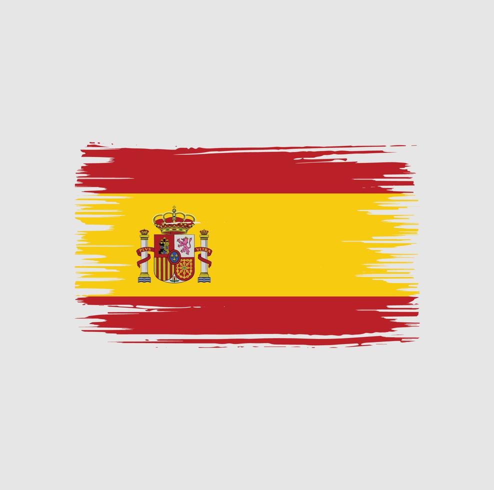 Spanien flagga borste design. National flagga vektor