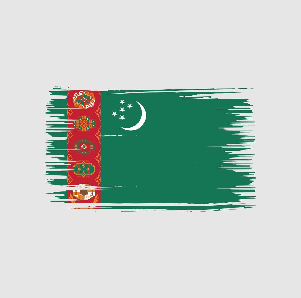 turkmenistan flagga borste design. National flagga vektor