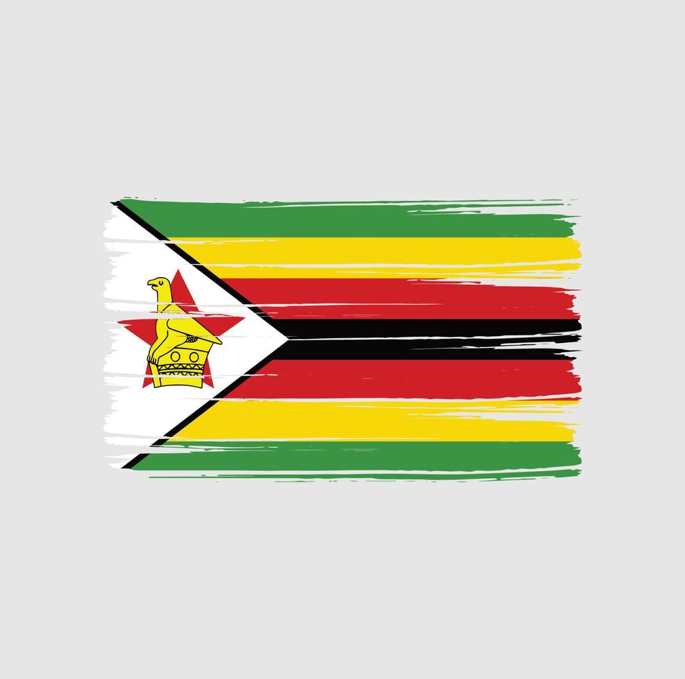 zimbabwe flagga penseldrag. National flagga vektor