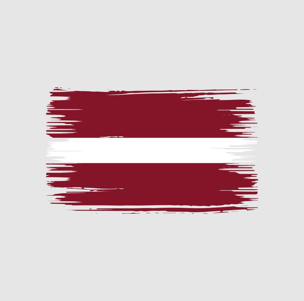 Lettland-Flagge-Pinsel-Design. Nationalflagge vektor