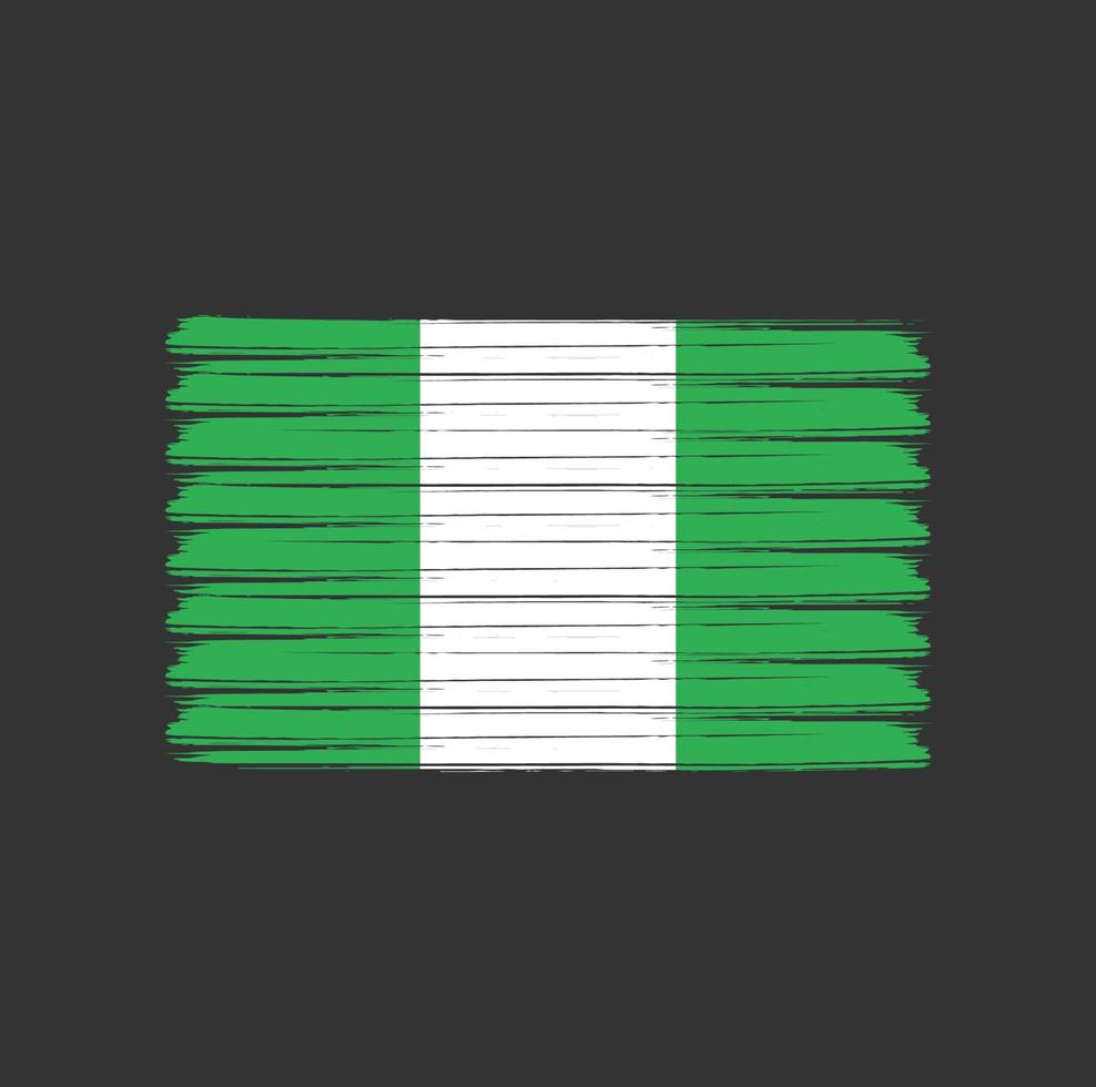 nigerias flagga penseldrag. National flagga vektor