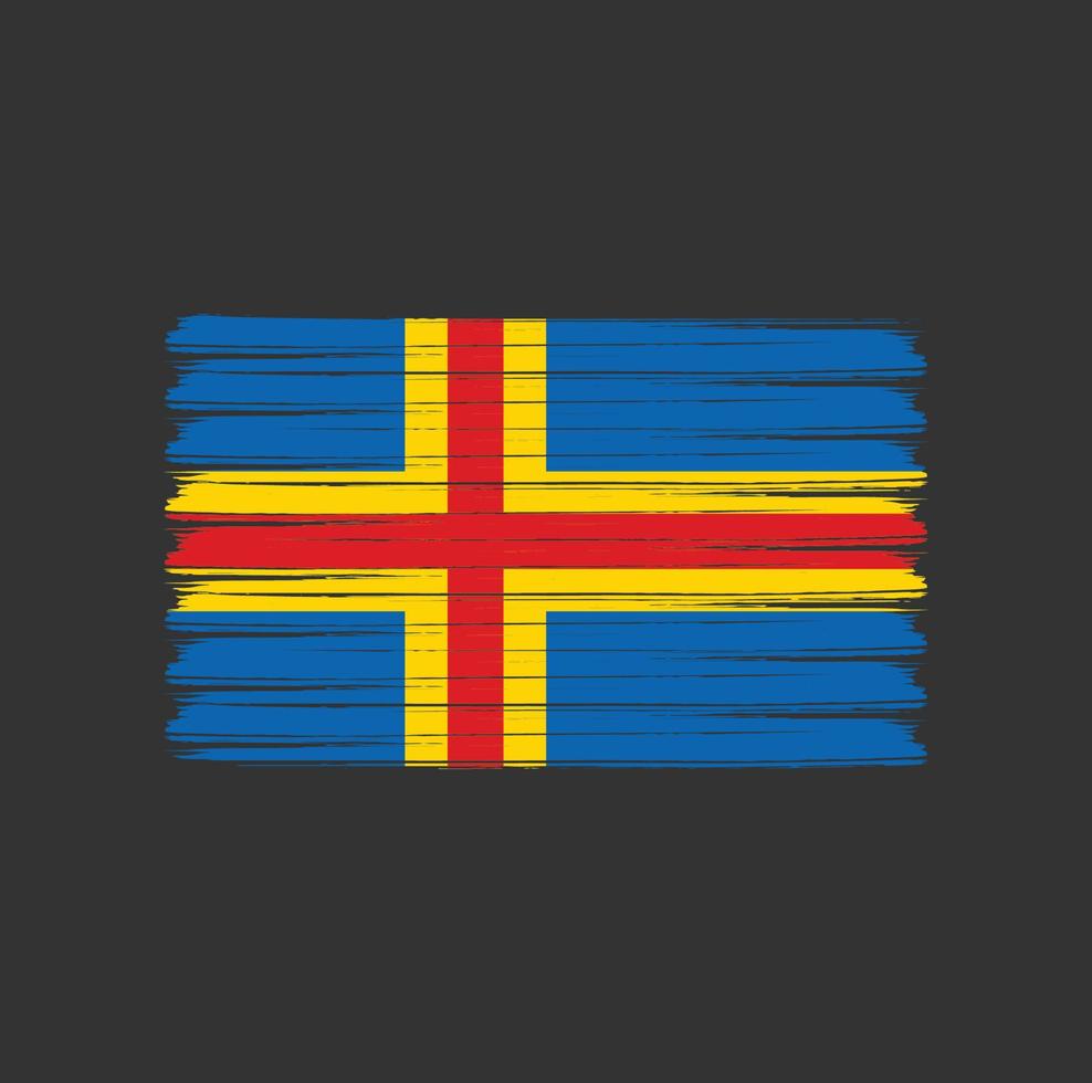 ålandsöarnas flagga penseldrag. National flagga vektor