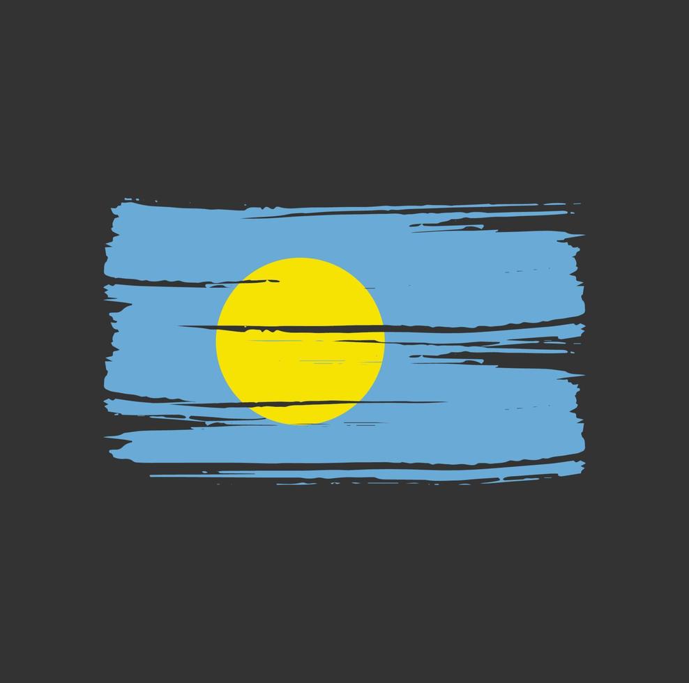 Palau-Flagge-Pinsel. Nationalflagge vektor