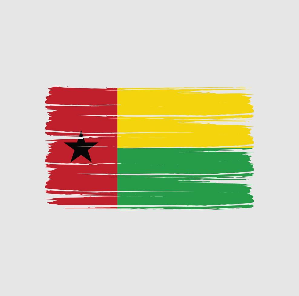 Pinselstriche der Flagge von Guinea-Bissau. Nationalflagge vektor