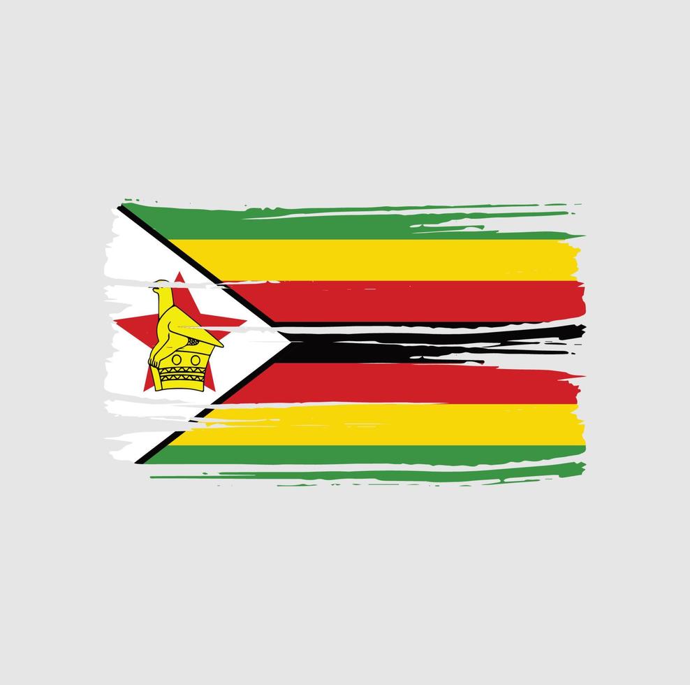 zimbabwe flaggborste. National flagga vektor