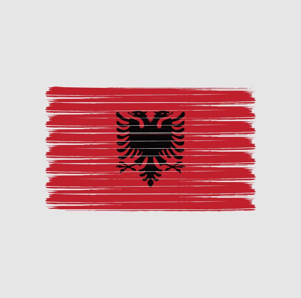 Albaniens flagga penseldrag. National flagga vektor